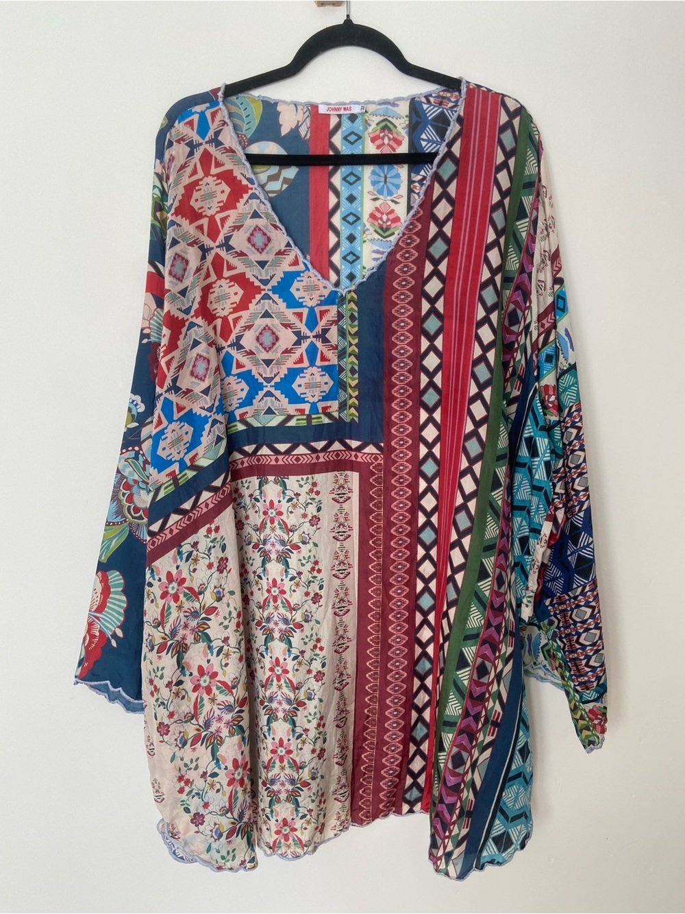 Johnny Was Otisenia Long-Sleeve Tunic Plus Size 3X 100% Silk